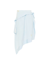 Jupe midi asymétrique drapée - Pale Blue