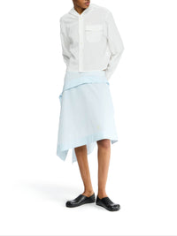 Jupe midi asymétrique drapée - Pale Blue