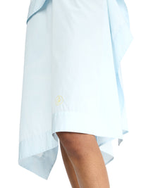 Jupe Asymétrique À Plis Carrés - Pale Blue