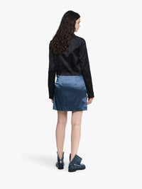 Mini-Jupe En Cuir Avec Languette - Steel Blue