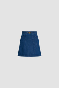 Mini jupe évasée en denim bio