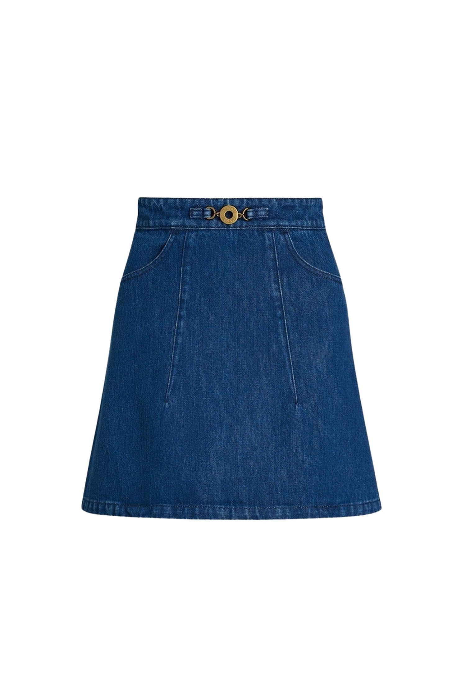 Stonewash / Mini jupe évasée en denim bio