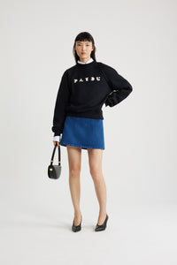 Mini jupe évasée en denim bio
