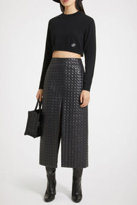 Jupe midi zippée en nylon matelassé éco-responsable
