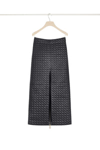 Jupe midi zippée en nylon matelassé éco-responsable