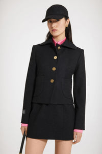 Jupe courte en tweed stretch - Noir
