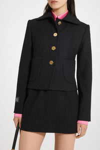 Jupe courte en tweed stretch
