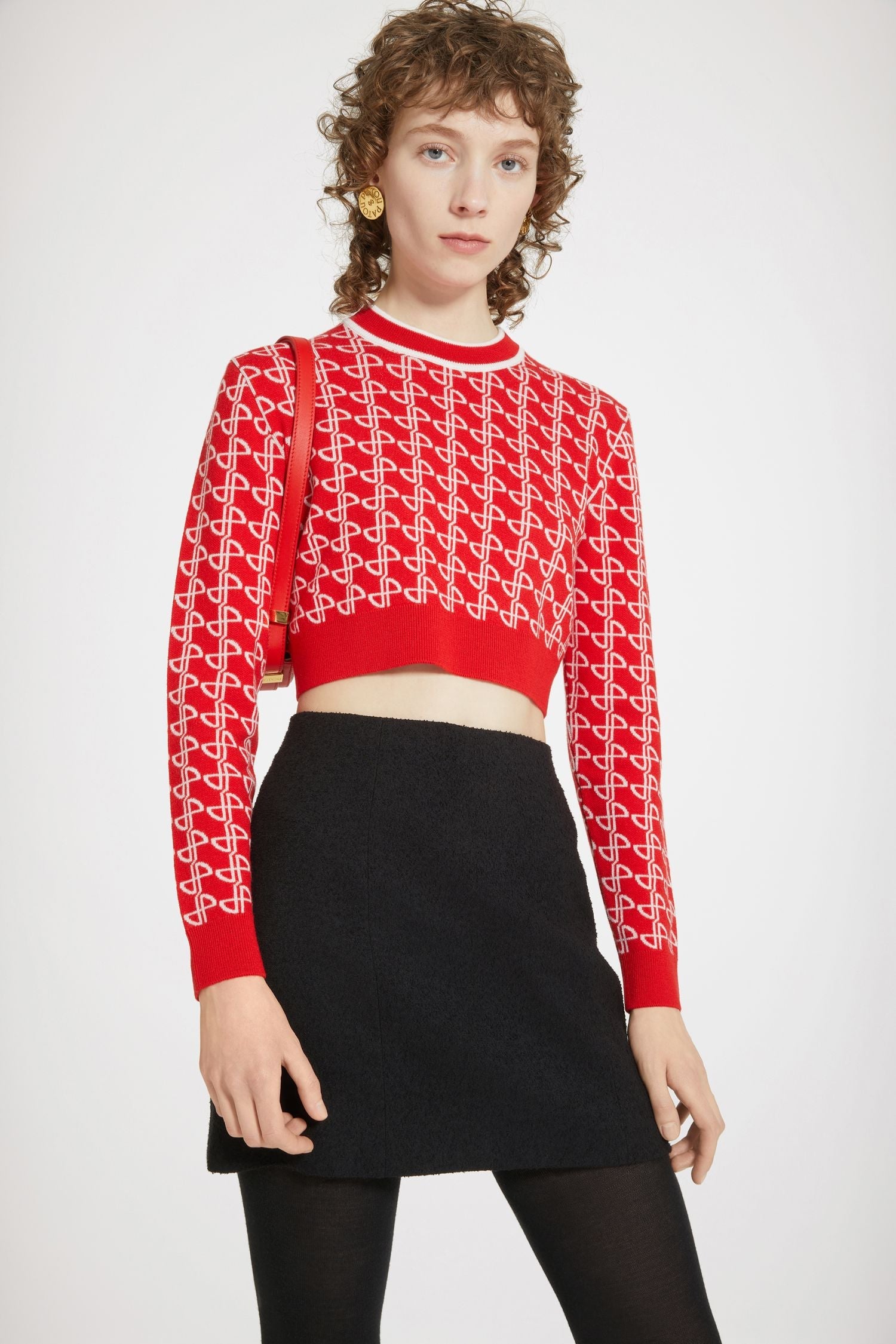 Jupe courte en tweed stretch - Noir