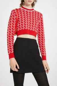 Jupe courte en tweed stretch