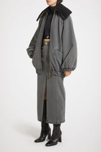 Jupe midi fendue en denim bio