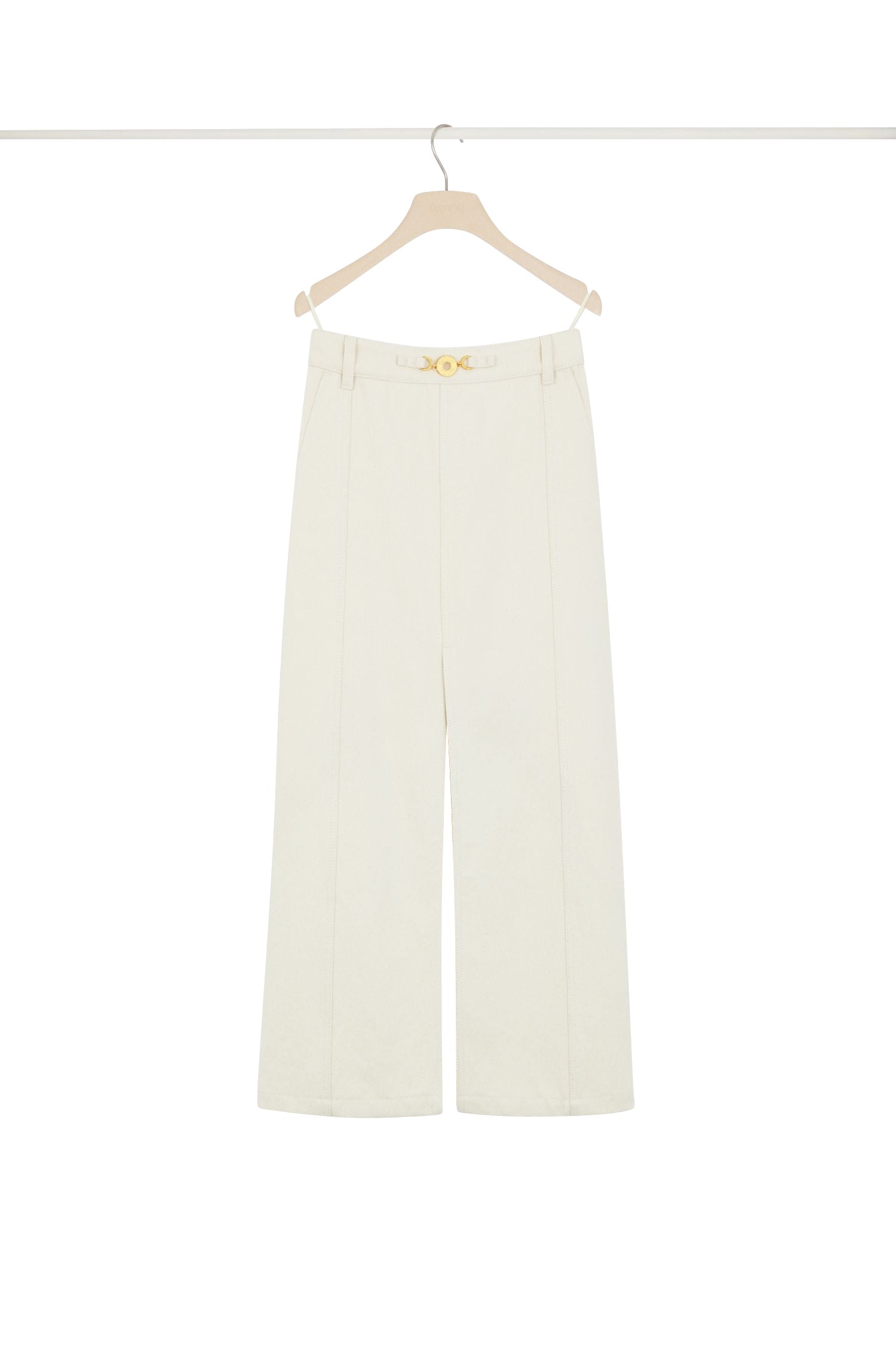 Jupe midi fendue en denim de coton régénéré