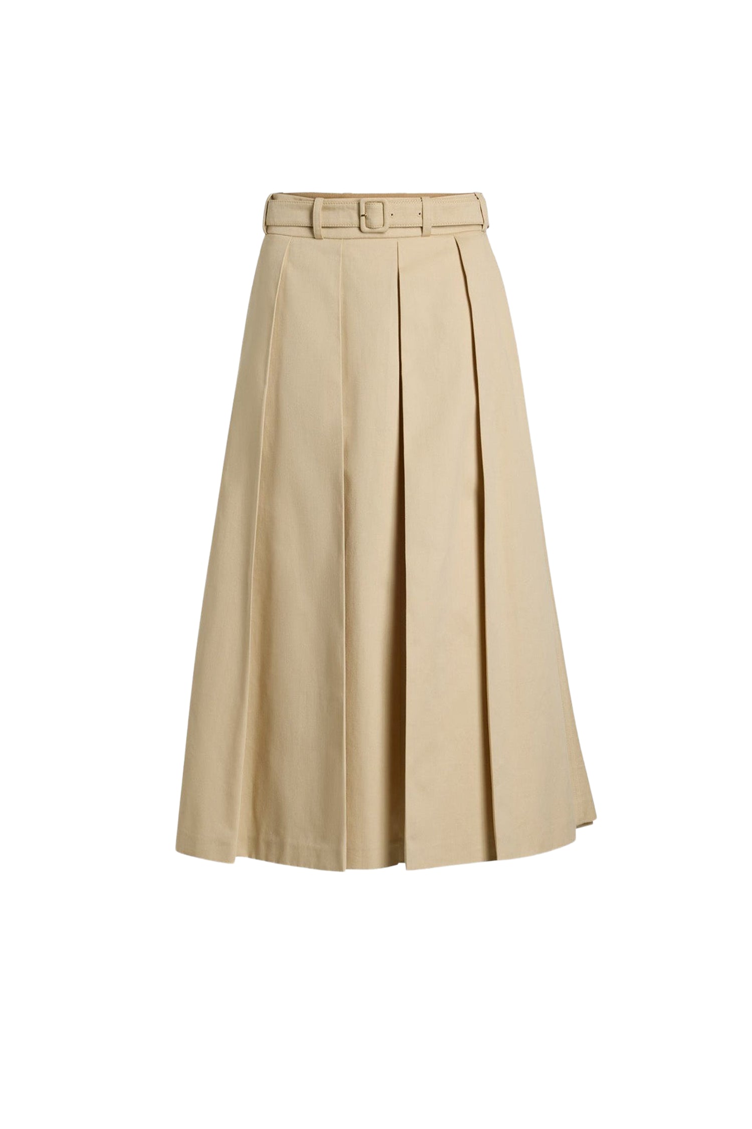 Jupe midi plissée en coton - Blanc