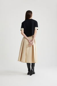 Winter White / Jupe midi plissée en coton bio