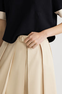 Winter White / Jupe midi plissée en coton bio