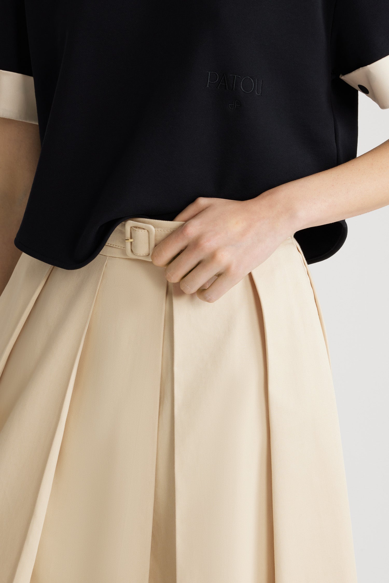 Winter White / Jupe midi plissée en coton bio