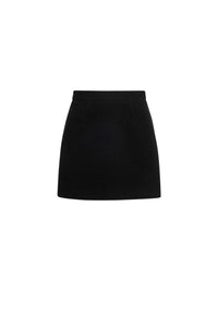 Mini jupe en laine et cachemire - Noir