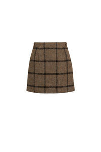 Wool mini skirt - Carreaux