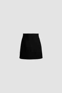 Mini jupe en tweed de laine éco-responsable et coton bio
