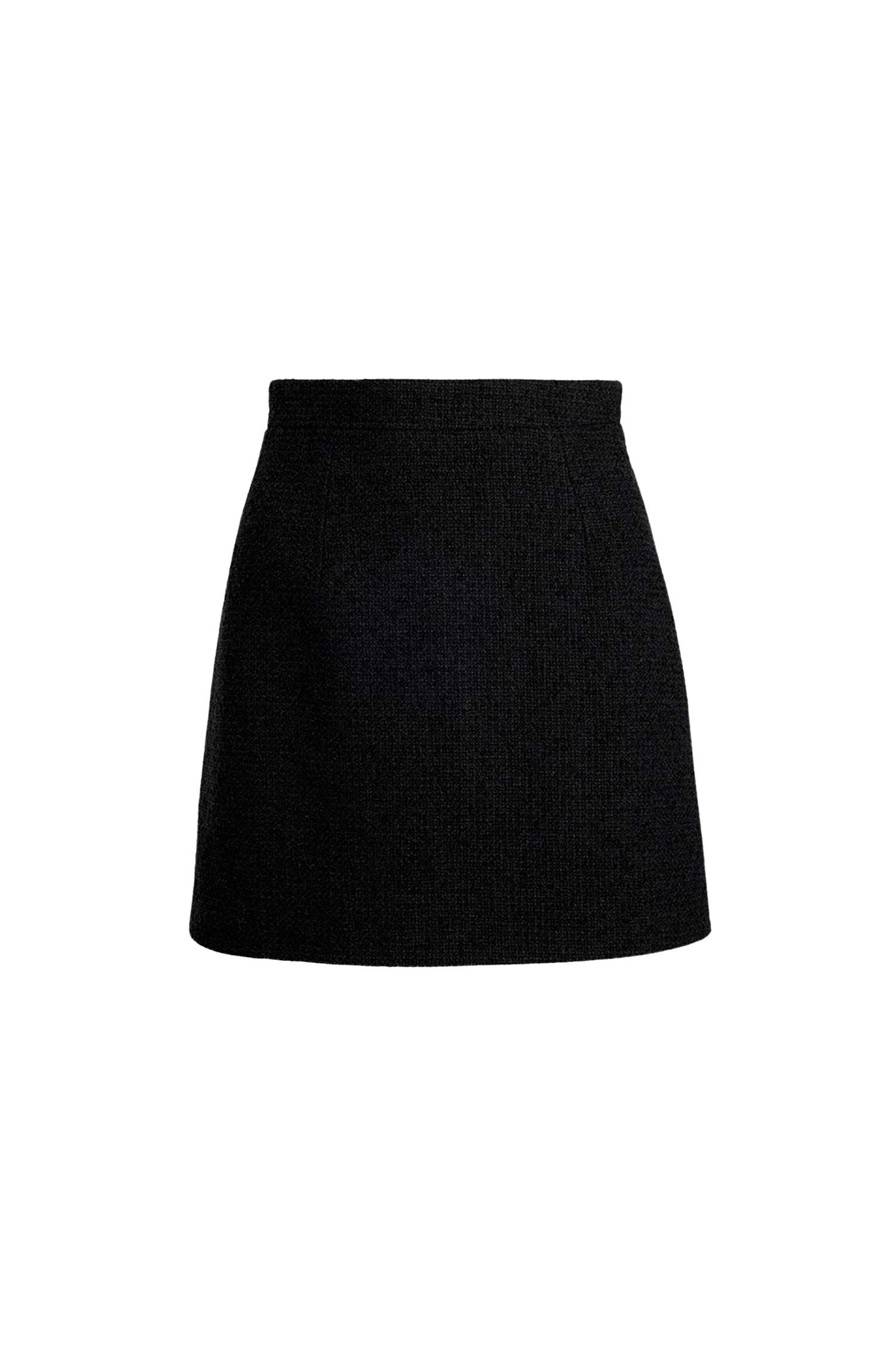 Black / Mini jupe en tweed de laine éco-responsable et coton bio