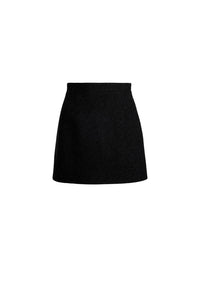 Mini jupe en tweed de laine - Noir