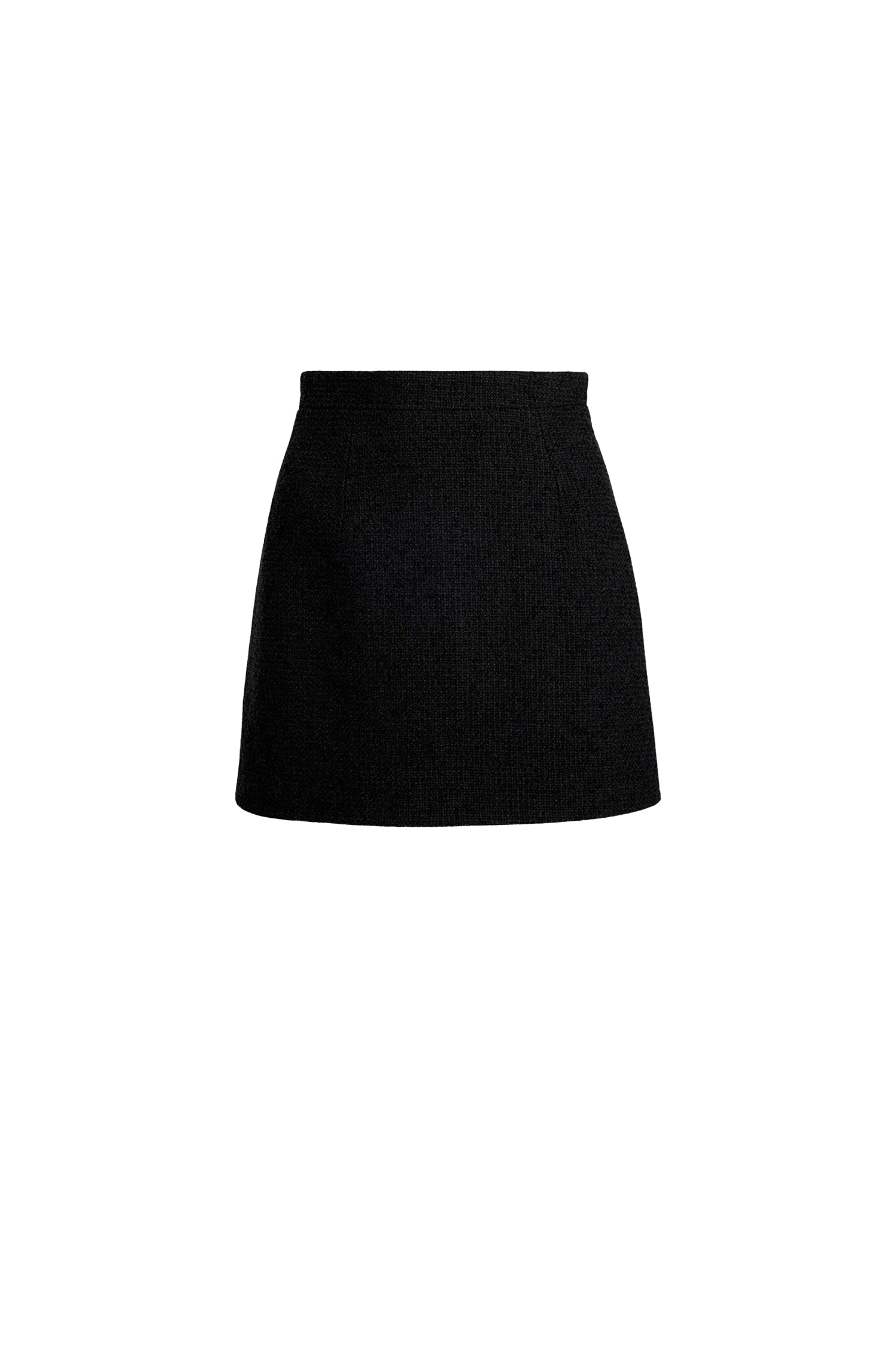 Mini jupe en tweed de laine - Noir