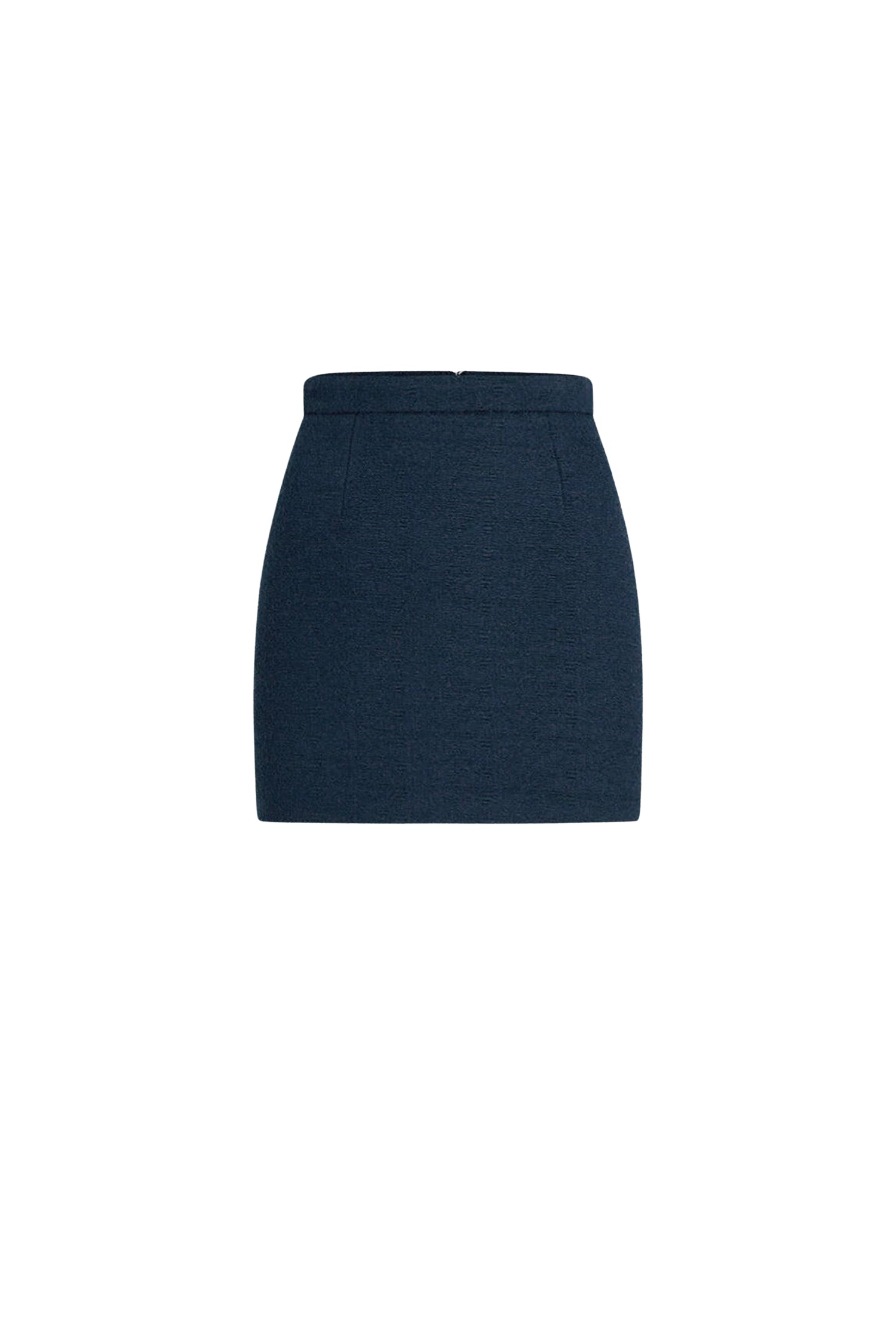 Short skirt in cotton tweed - Navy blue