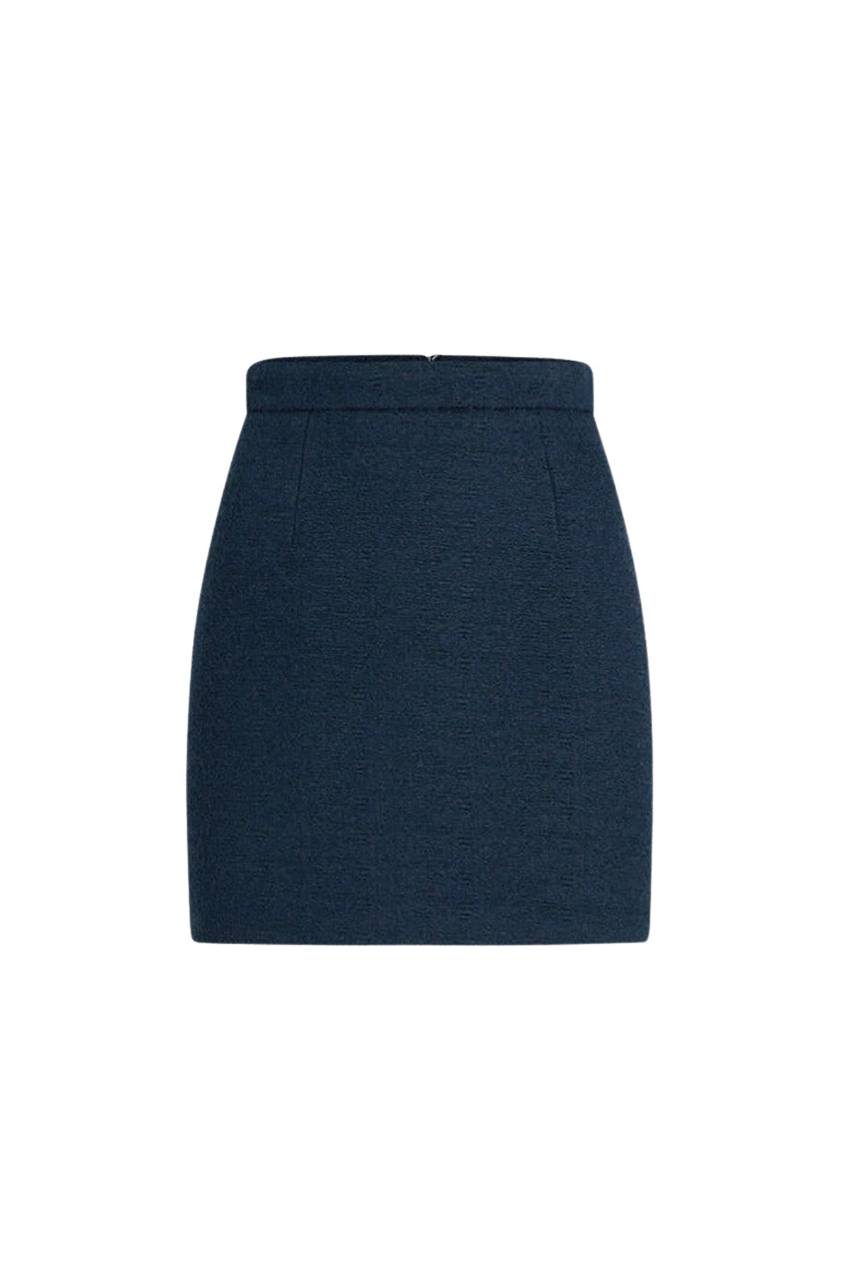 Navy Black / Jupe courte en tweed de coton bio