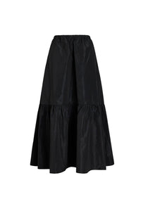 Black / Jupe longue en faille recyclée