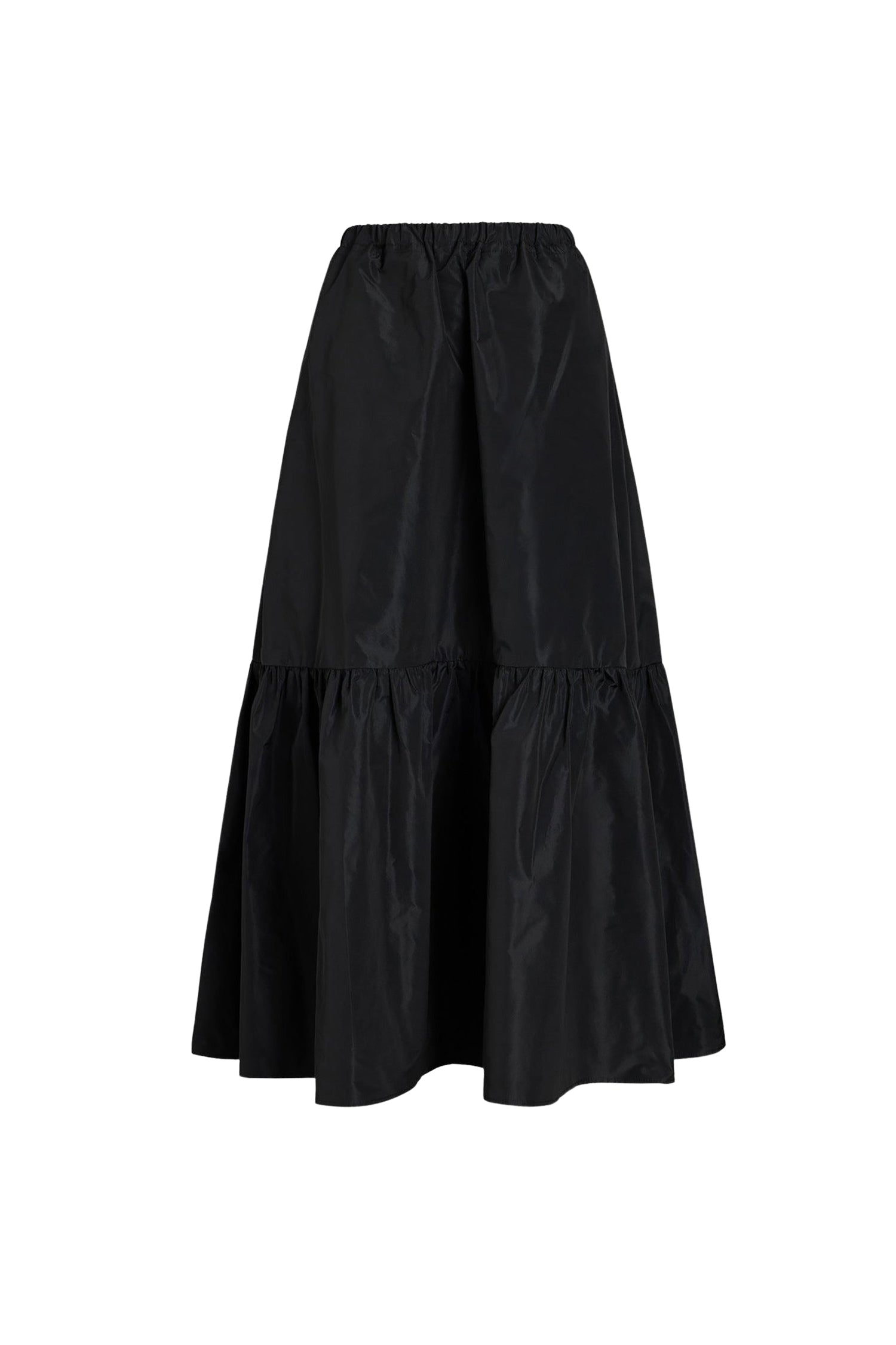 Black / Jupe longue en faille recyclée