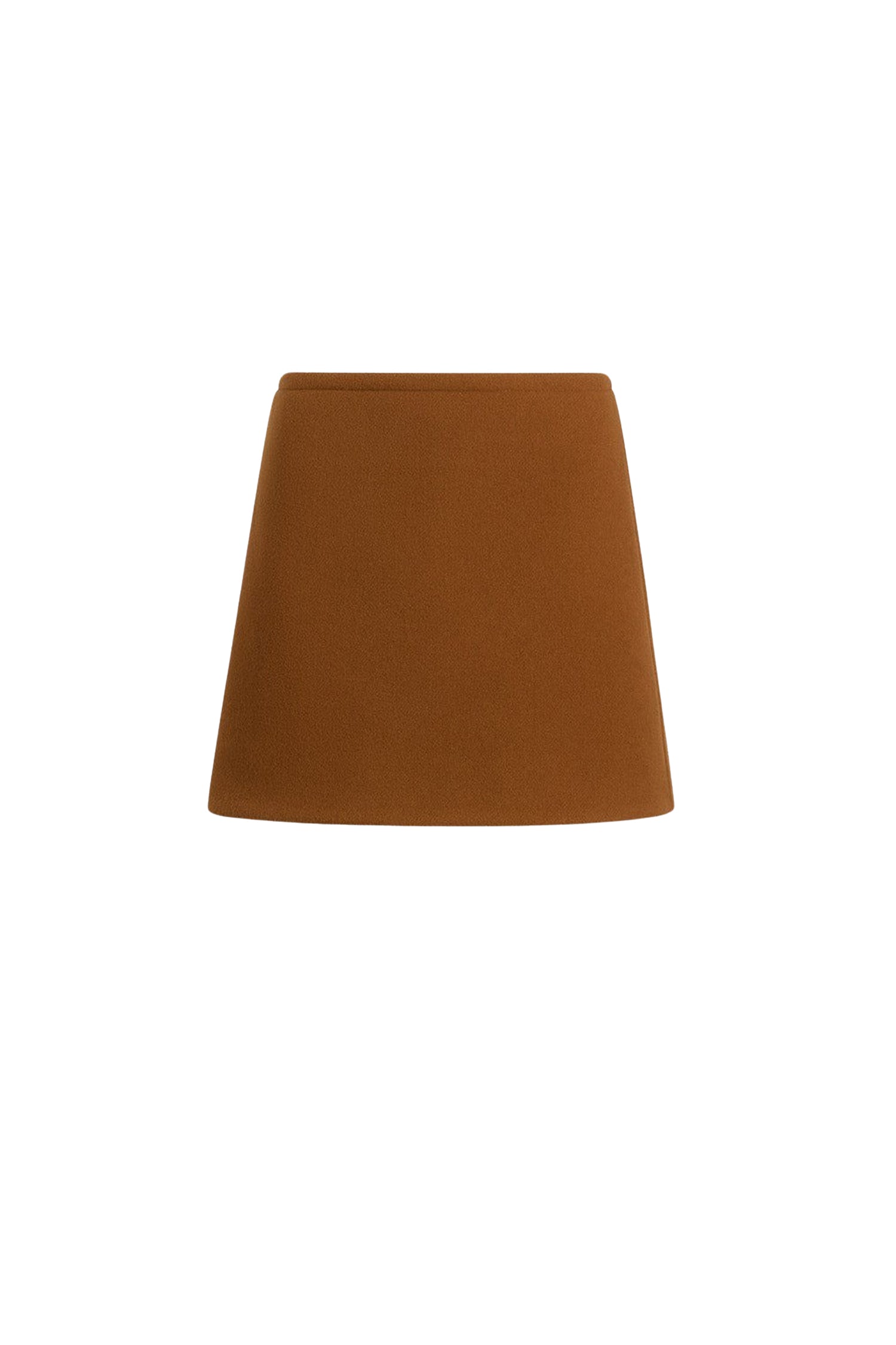 Short trapeze skirt in wool - Mahogany
