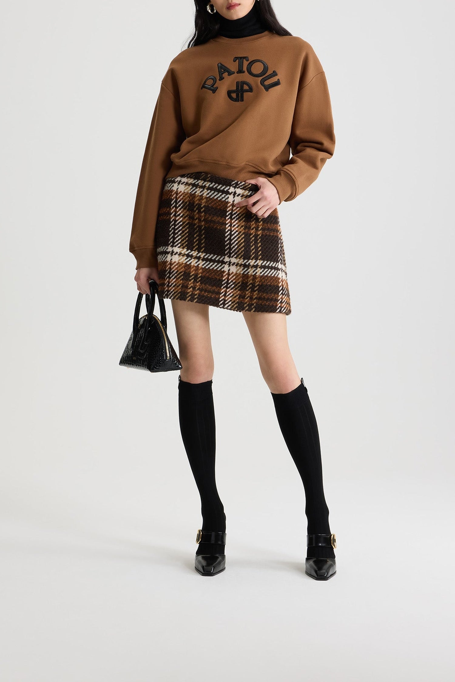 Short trapeze skirt in wool - Autumn