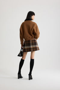 Short trapeze skirt in wool - Autumn