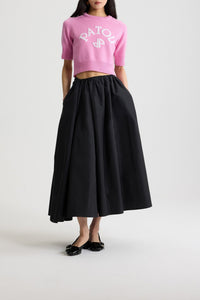 Jupe midi asymétrique en faille - Noir