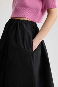 Black / Jupe midi asymétrique en faille recyclée