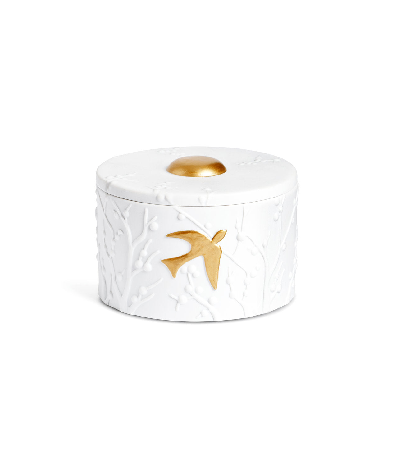 Boîte Beausoleil en porcelaine & or 24K - Blanc & Or