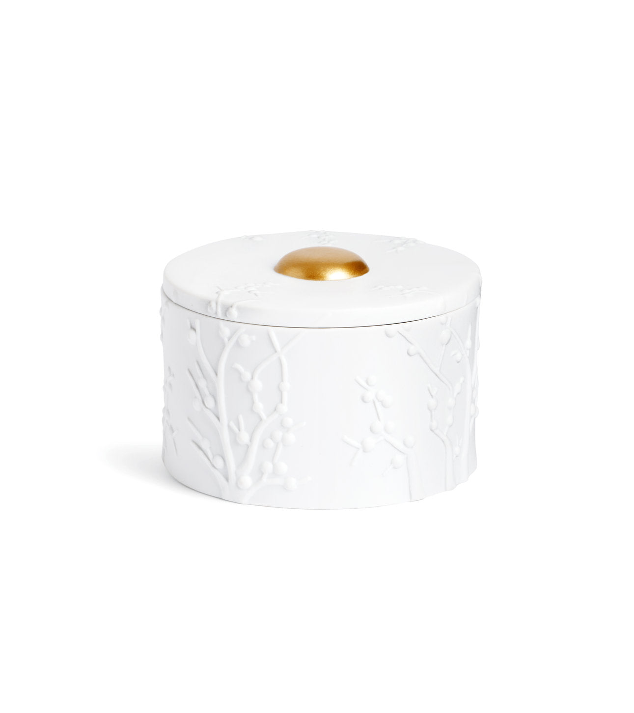 Boîte Beausoleil en porcelaine & or 24K - Blanc & Or