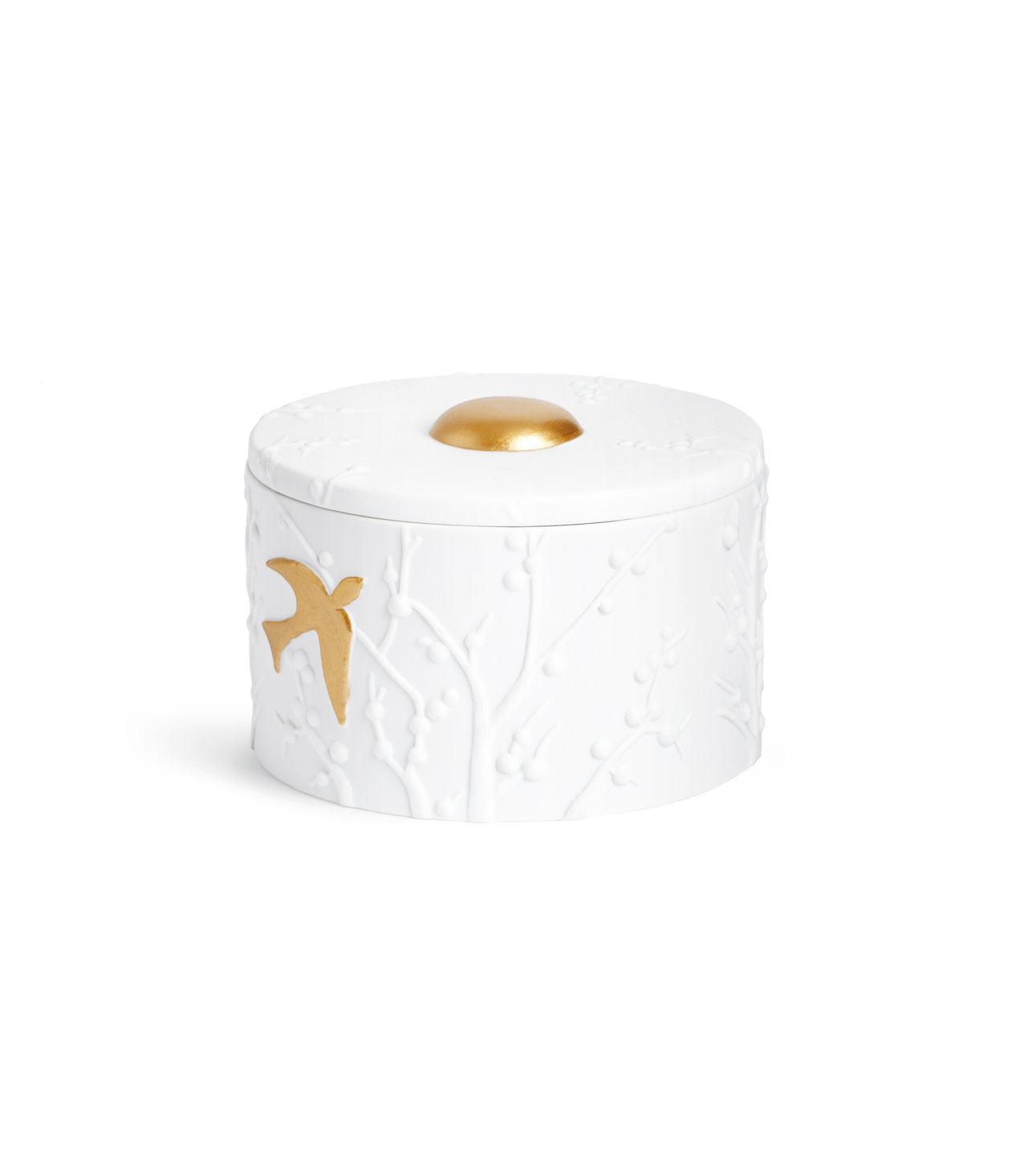 Boîte Beausoleil en porcelaine & or 24K - Blanc & Or