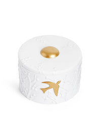 Boîte Beausoleil en porcelaine & or 24K - Blanc & Or