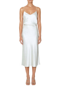 Satin Valletta Skirt - Platinum