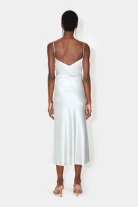 Satin Valletta Skirt - Platinum
