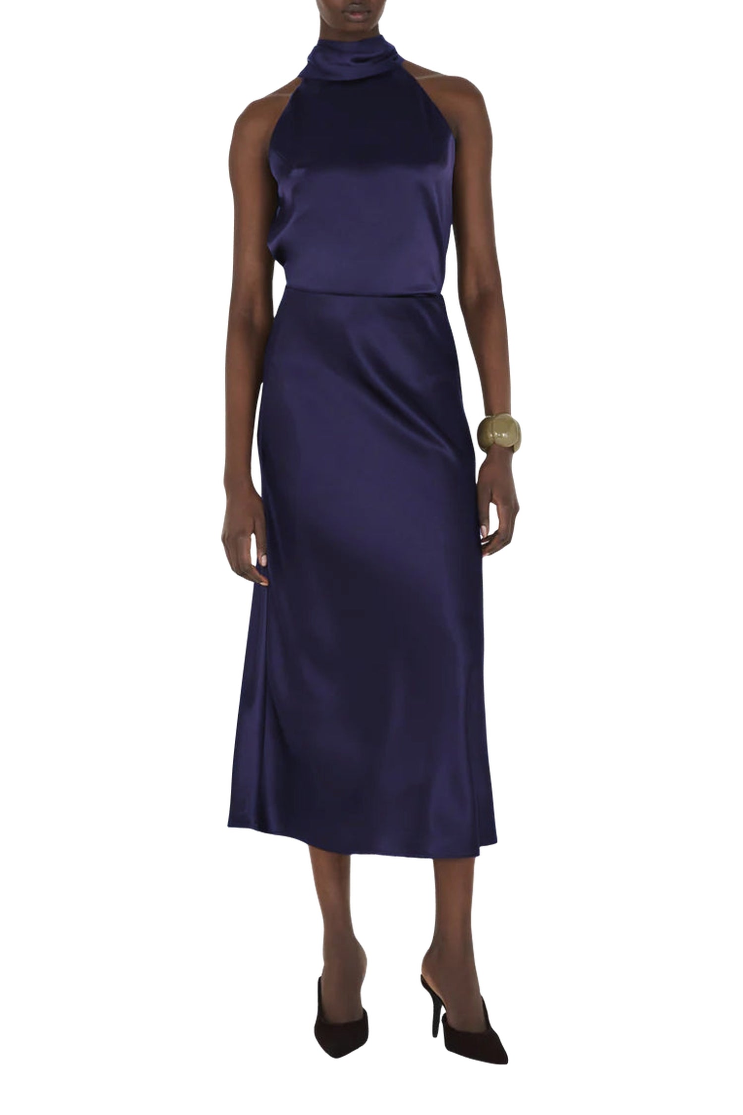 Jupe Valletta en satin - Midnight