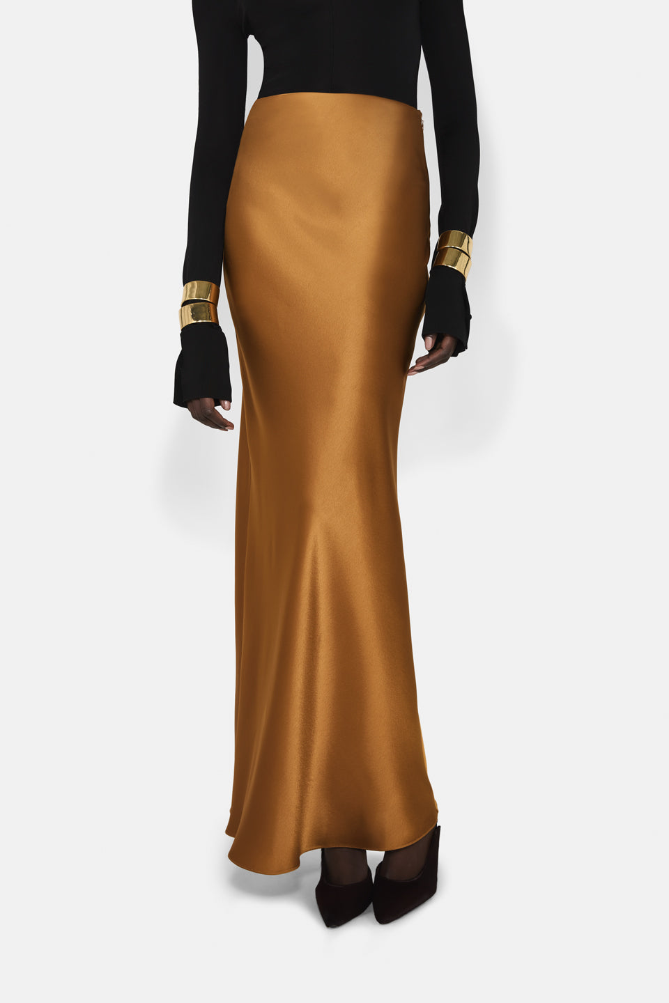 Jupe Valletta en satin - Toffee