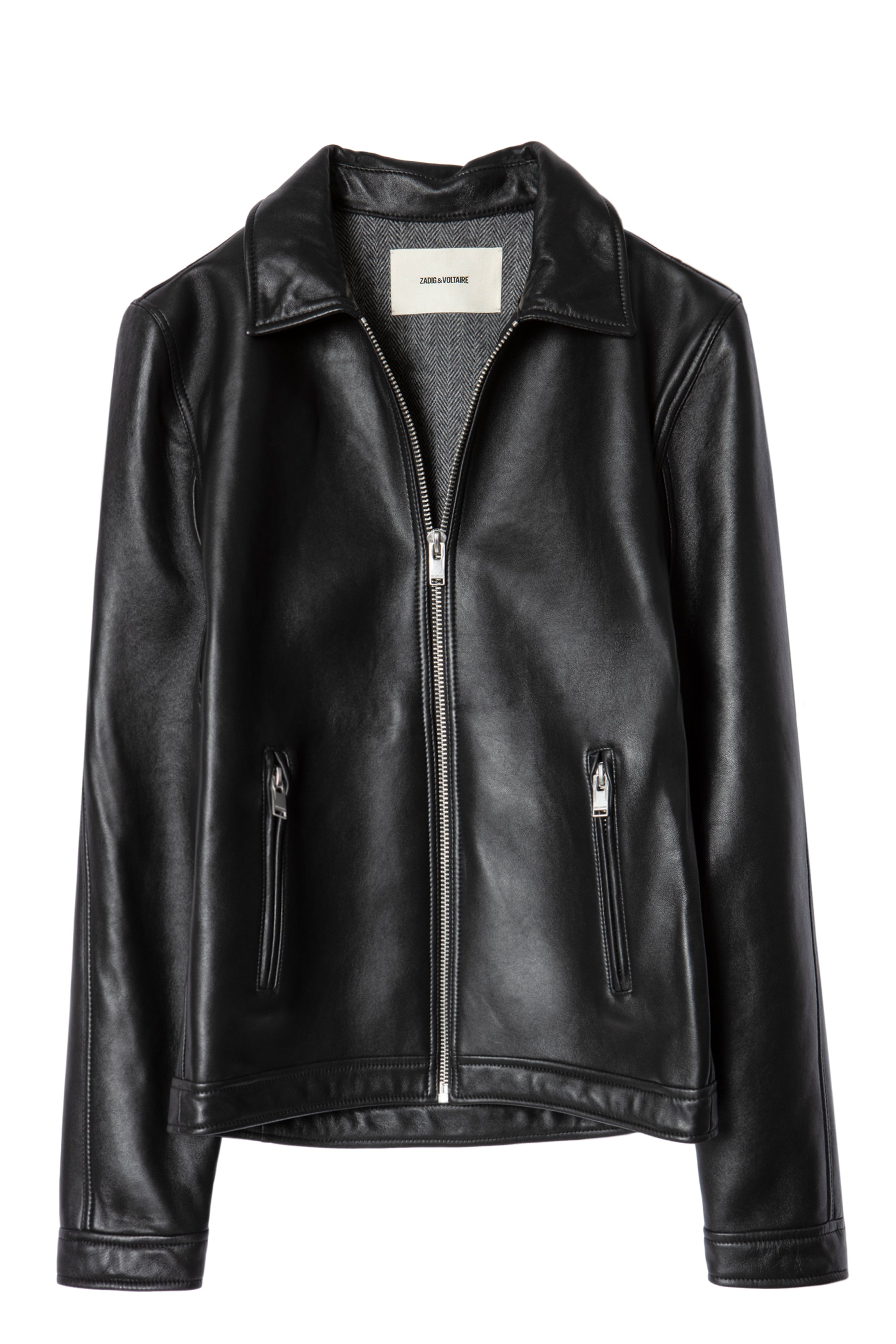 ZHORS LIGNE NOIR LUK BONDED LEATHER BLOUSON