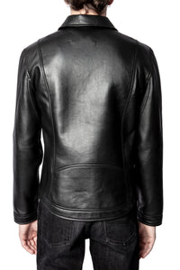 ZHORS LIGNE NOIR LUK BONDED LEATHER BLOUSON