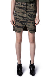 ZHORS LINE KHAKI GAME CAMOU SKIRT