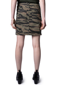 ZHORS LINE KHAKI GAME CAMOU SKIRT