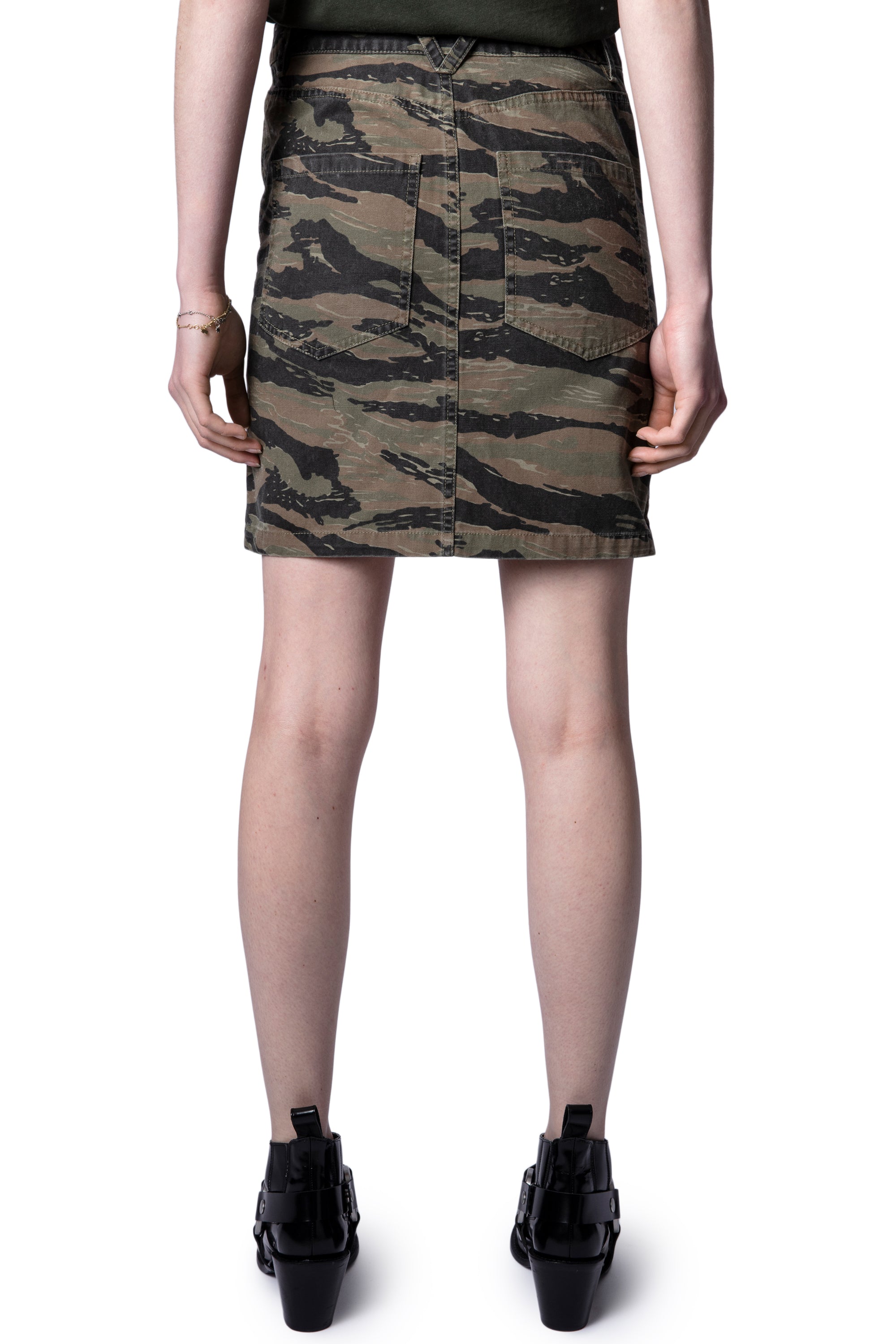 ZHORS LINE KHAKI GAME CAMOU SKIRT