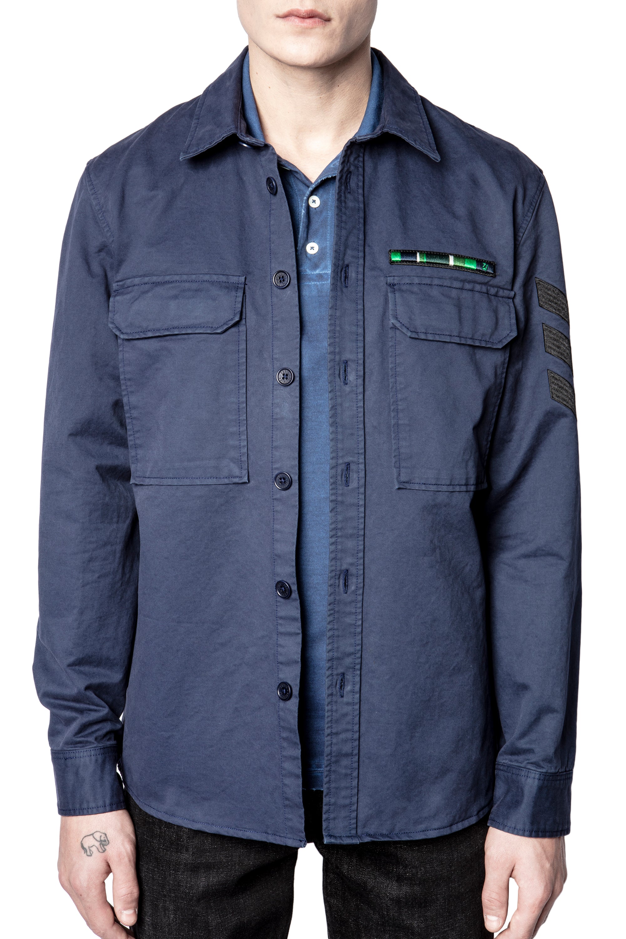 ZHORS LIGNE ENCRE SERGE MILI DYE CHEMISE