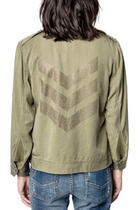 Blouson Kavy en soie - Kaki