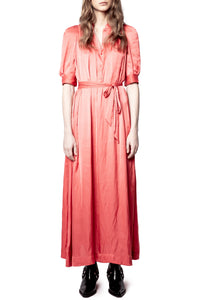 Robe Remedy en satin - Corail